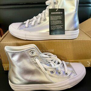 Custom Converse Chuck Taylor All Star Silver Metallic, women's 6.5